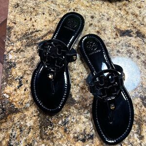Tory Burch Miller Patent Calf Sandal Perfect Black size 7 M